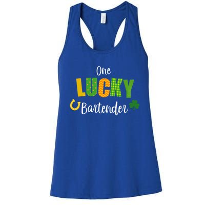 Bartender St Patricks' Day Cute Bartending Irish Pub Cute Gift Women's Racerback Tank