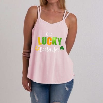 Bartender St Patricks' Day Cute Bartending Irish Pub Cute Gift Women's Strappy Tank