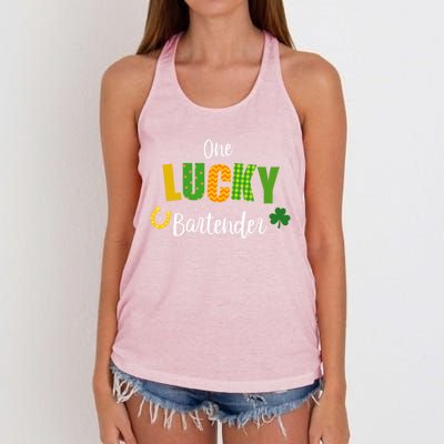 Bartender St Patricks' Day Cute Bartending Irish Pub Cute Gift Women's Knotted Racerback Tank