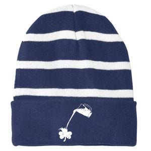 Beer St Patricks Day Holiday Striped Beanie with Solid Band