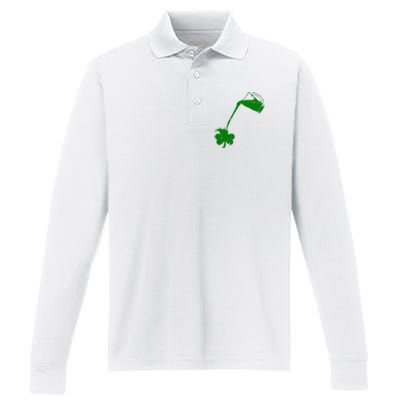 Beer St Patricks Day Holiday Performance Long Sleeve Polo