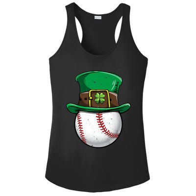 Baseball St Patricks Day Ball Leprechaun Catcher Gift Ladies PosiCharge Competitor Racerback Tank