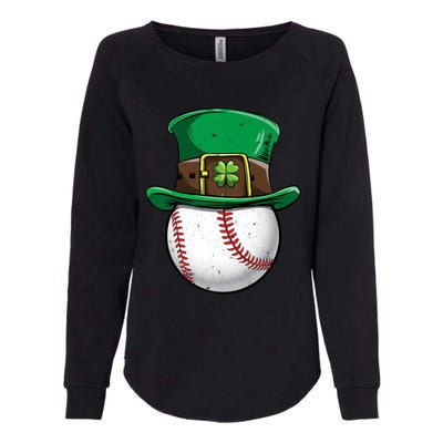 Baseball St Patricks Day Ball Leprechaun Catcher Gift Womens California Wash Sweatshirt