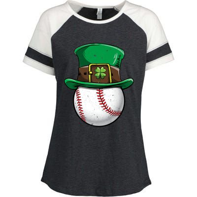 Baseball St Patricks Day Ball Leprechaun Catcher Gift Enza Ladies Jersey Colorblock Tee