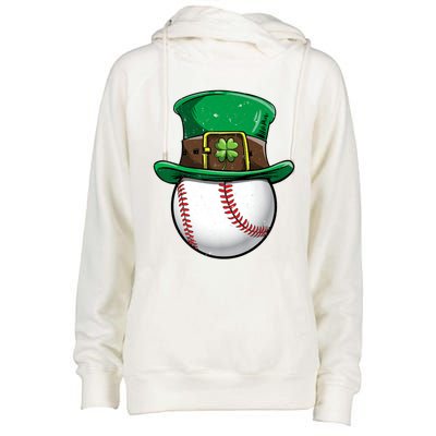 Baseball St Patricks Day Ball Leprechaun Catcher Gift Womens Funnel Neck Pullover Hood