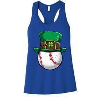 Baseball St Patricks Day Ball Leprechaun Catcher Gift Women's Racerback Tank