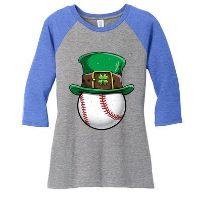 Baseball St Patricks Day Ball Leprechaun Catcher Gift Women's Tri-Blend 3/4-Sleeve Raglan Shirt