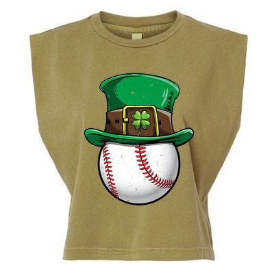 Baseball St Patricks Day Ball Leprechaun Catcher Gift Garment-Dyed Women's Muscle Tee