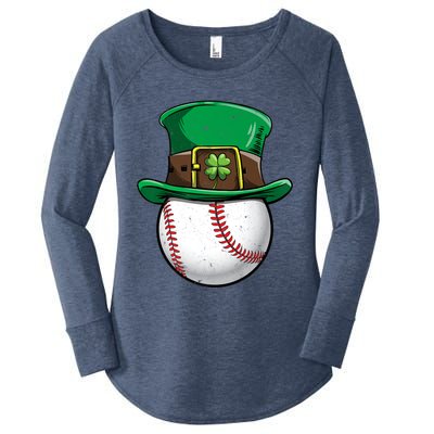 Baseball St Patricks Day Ball Leprechaun Catcher Gift Women's Perfect Tri Tunic Long Sleeve Shirt