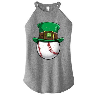 Baseball St Patricks Day Ball Leprechaun Catcher Gift Women's Perfect Tri Rocker Tank