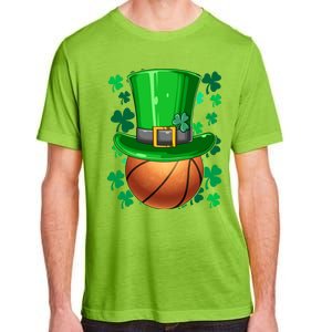 Basketball St Patrick's Day Irish Basketball Leprechaun Hat Gift Adult ChromaSoft Performance T-Shirt