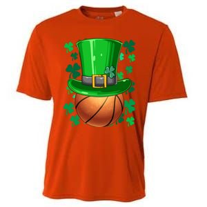 Basketball St Patrick's Day Irish Basketball Leprechaun Hat Gift Cooling Performance Crew T-Shirt