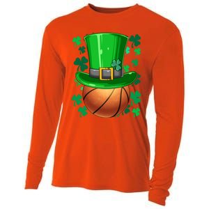 Basketball St Patrick's Day Irish Basketball Leprechaun Hat Gift Cooling Performance Long Sleeve Crew