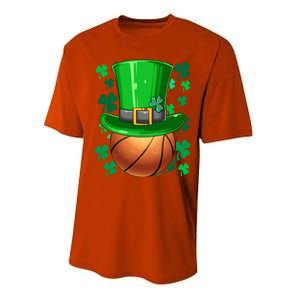 Basketball St Patrick's Day Irish Basketball Leprechaun Hat Gift Performance Sprint T-Shirt