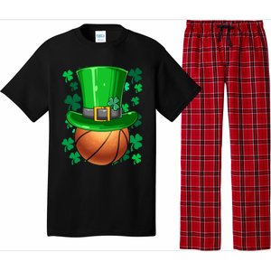 Basketball St Patrick's Day Irish Basketball Leprechaun Hat Gift Pajama Set