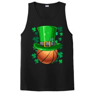 Basketball St Patrick's Day Irish Basketball Leprechaun Hat Gift PosiCharge Competitor Tank