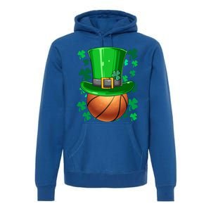 Basketball St Patrick's Day Irish Basketball Leprechaun Hat Gift Premium Hoodie