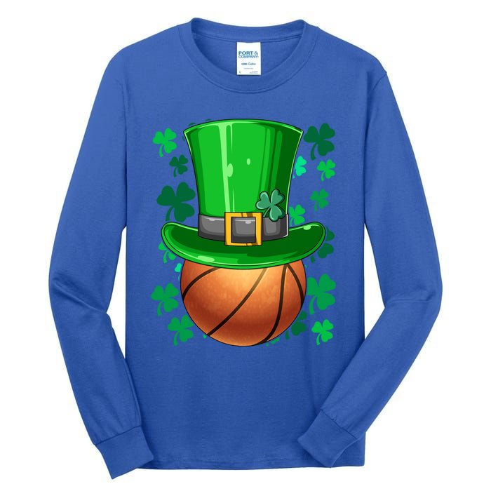 Basketball St Patrick's Day Irish Basketball Leprechaun Hat Gift Tall Long Sleeve T-Shirt