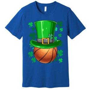 Basketball St Patrick's Day Irish Basketball Leprechaun Hat Gift Premium T-Shirt