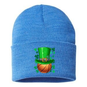 Basketball St Patrick's Day Irish Basketball Leprechaun Hat Gift Sustainable Knit Beanie