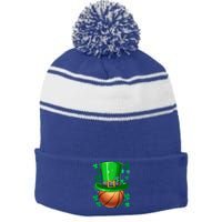 Basketball St Patrick's Day Irish Basketball Leprechaun Hat Gift Stripe Pom Pom Beanie