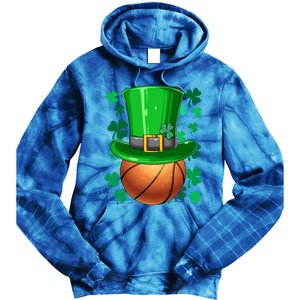 Basketball St Patrick's Day Irish Basketball Leprechaun Hat Gift Tie Dye Hoodie