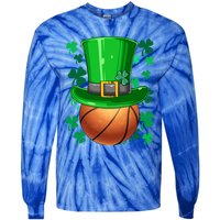 Basketball St Patrick's Day Irish Basketball Leprechaun Hat Gift Tie-Dye Long Sleeve Shirt