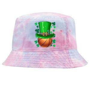 Basketball St Patrick's Day Irish Basketball Leprechaun Hat Gift Tie-Dyed Bucket Hat