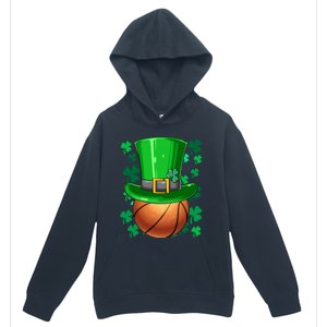 Basketball St Patrick's Day Irish Basketball Leprechaun Hat Gift Urban Pullover Hoodie