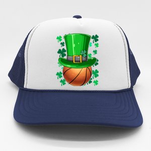 Basketball St Patrick's Day Irish Basketball Leprechaun Hat Gift Trucker Hat