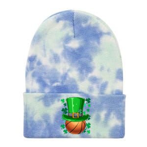 Basketball St Patrick's Day Irish Basketball Leprechaun Hat Gift Tie Dye 12in Knit Beanie