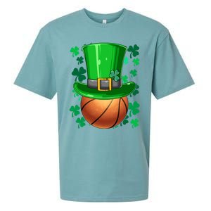 Basketball St Patrick's Day Irish Basketball Leprechaun Hat Gift Sueded Cloud Jersey T-Shirt