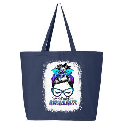 Bleached Suicide Prevention Awareness Week Messy Bun Warrior 25L Jumbo Tote