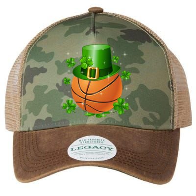 Basketball St Patrick's Day Leprechaun Shamrock Gift Legacy Tie Dye Trucker Hat