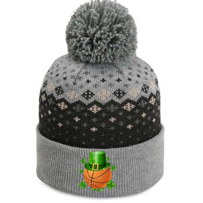 Basketball St Patrick's Day Leprechaun Shamrock Gift The Baniff Cuffed Pom Beanie