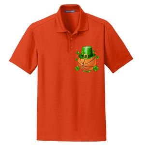 Basketball St Patrick's Day Leprechaun Shamrock Gift Dry Zone Grid Polo