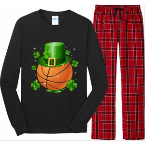 Basketball St Patrick's Day Leprechaun Shamrock Gift Long Sleeve Pajama Set