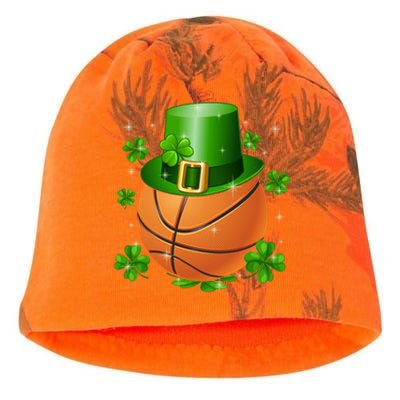 Basketball St Patrick's Day Leprechaun Shamrock Gift Kati - Camo Knit Beanie