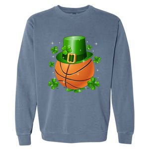 Basketball St Patrick's Day Leprechaun Shamrock Gift Garment-Dyed Sweatshirt