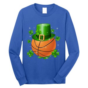 Basketball St Patrick's Day Leprechaun Shamrock Gift Long Sleeve Shirt