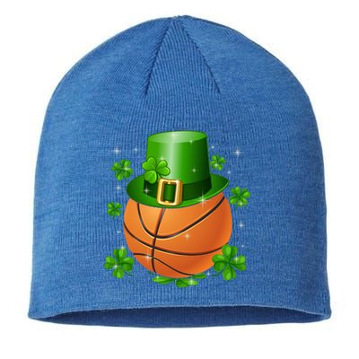 Basketball St Patrick's Day Leprechaun Shamrock Gift Sustainable Beanie