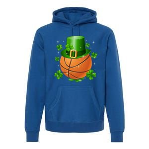 Basketball St Patrick's Day Leprechaun Shamrock Gift Premium Hoodie