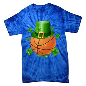 Basketball St Patrick's Day Leprechaun Shamrock Gift Tie-Dye T-Shirt