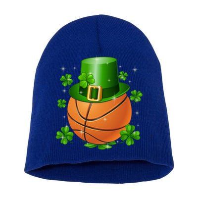 Basketball St Patrick's Day Leprechaun Shamrock Gift Short Acrylic Beanie