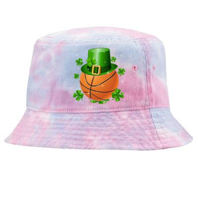 Basketball St Patrick's Day Leprechaun Shamrock Gift Tie-Dyed Bucket Hat