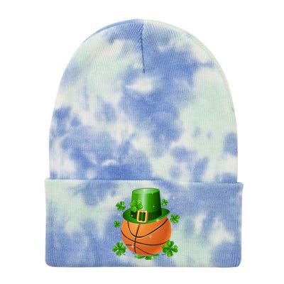 Basketball St Patrick's Day Leprechaun Shamrock Gift Tie Dye 12in Knit Beanie