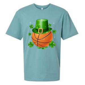 Basketball St Patrick's Day Leprechaun Shamrock Gift Sueded Cloud Jersey T-Shirt