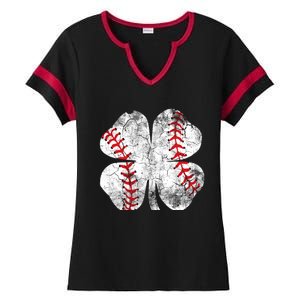 Baseball St Patricks Day Catcher Pitcher Shamrock Sports Cool Gift Ladies Halftime Notch Neck Tee