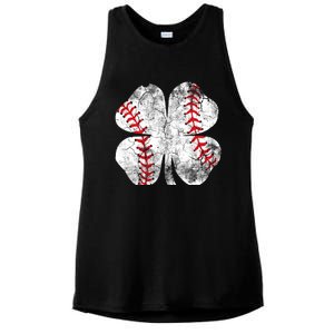 Baseball St Patricks Day Catcher Pitcher Shamrock Sports Cool Gift Ladies PosiCharge Tri-Blend Wicking Tank