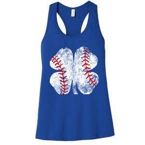 Baseball St Patricks Day Catcher Pitcher Shamrock Sports Cool Gift Women's Racerback Tank